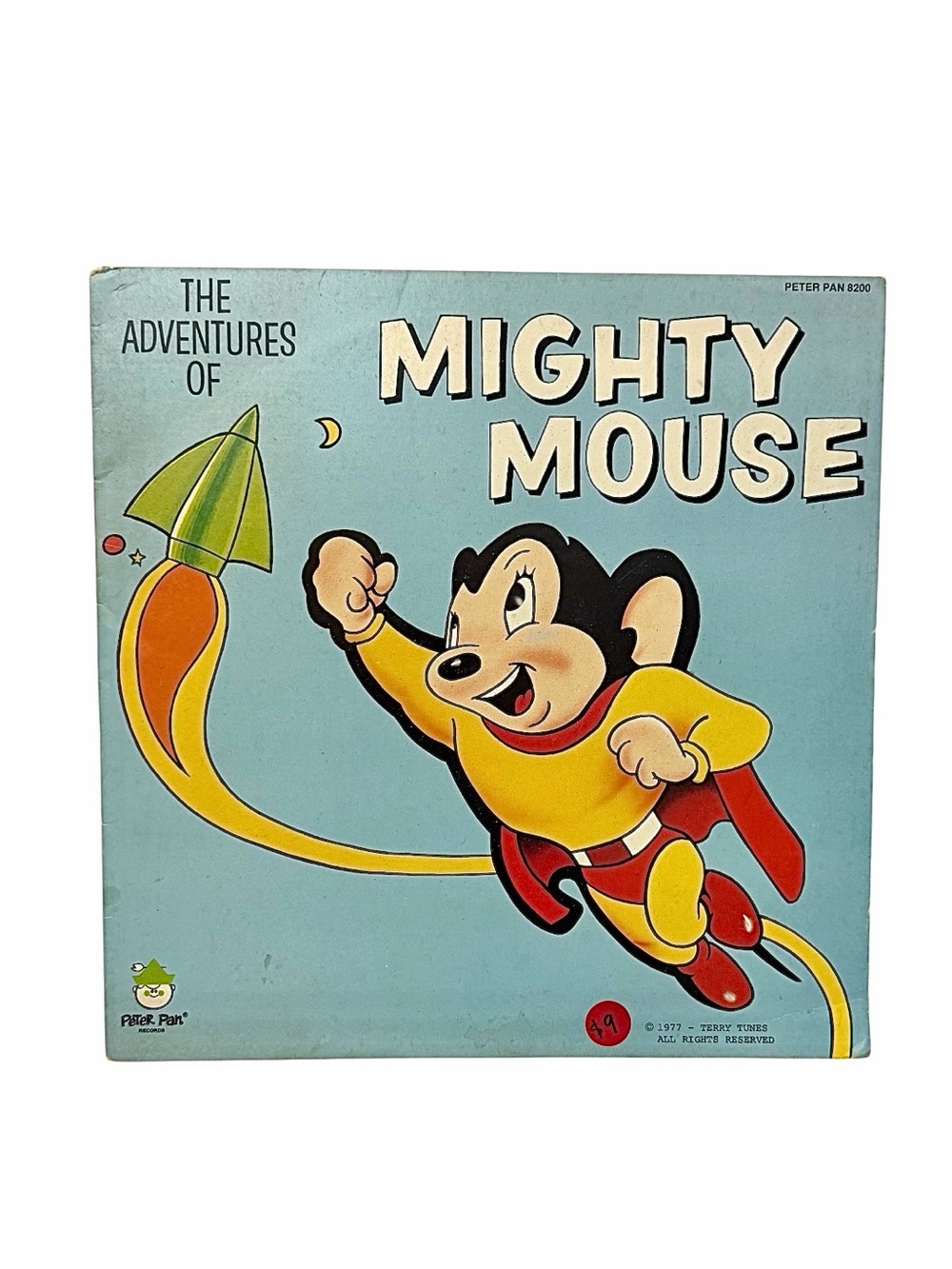 Vintage 1977 Mighty Mouse Record Terrytoons Peter Pan Records Kids Story Vinyl